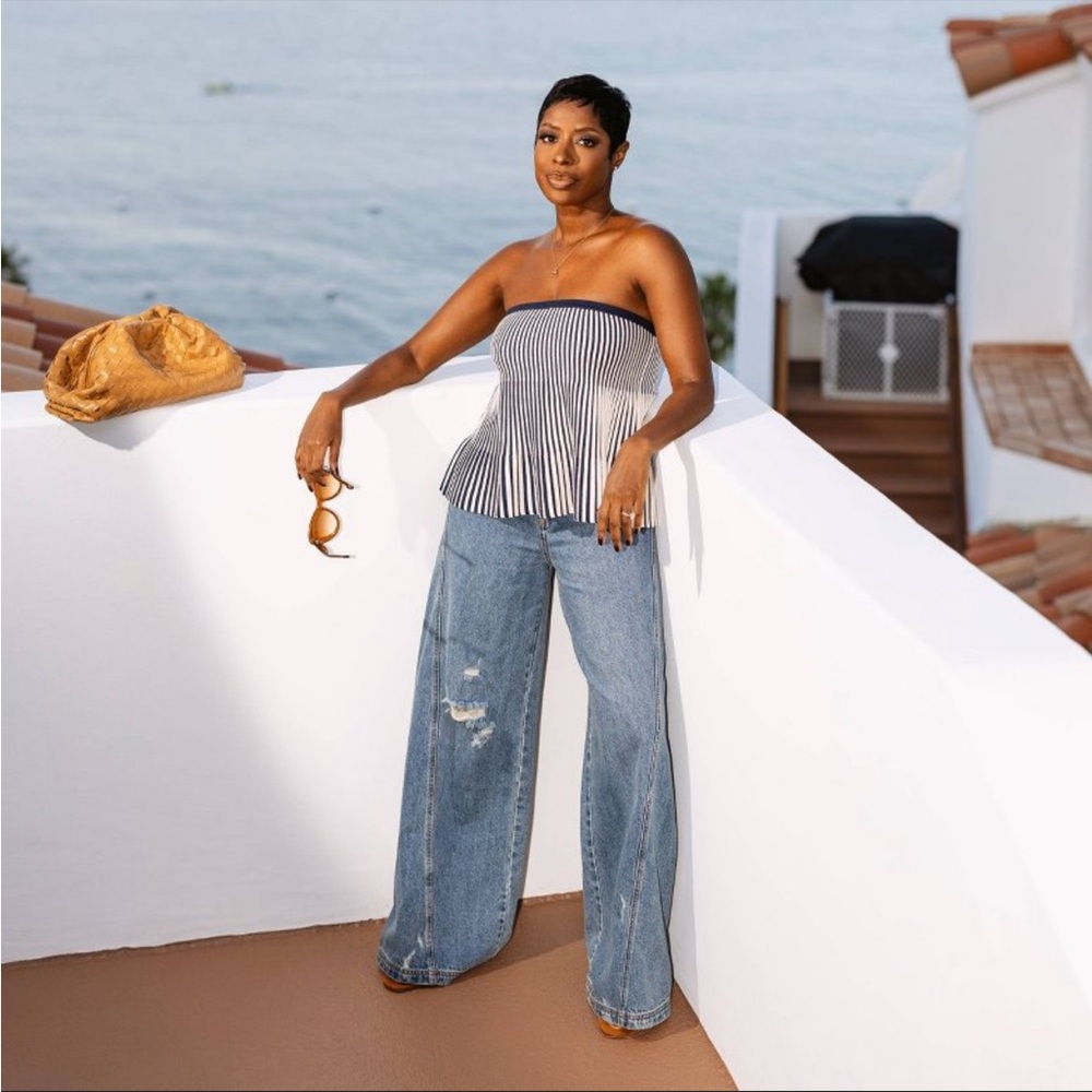 Target Future Collective x Jenee Naylor Blue Peplum Sweater